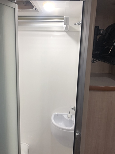 LeisureRent Motorhome - Shower and Basin