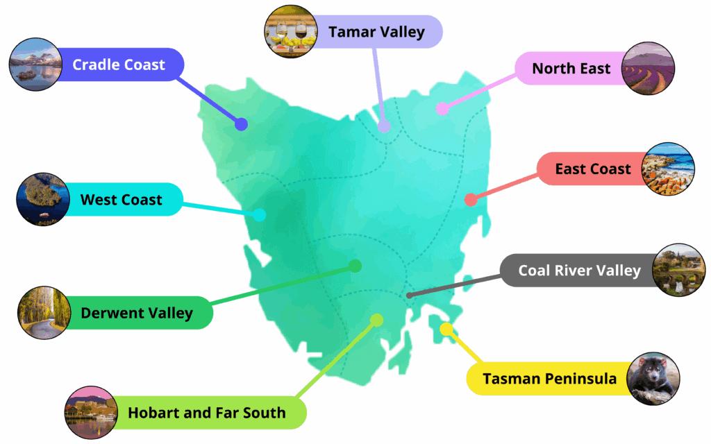 Lap of Tasmania - Region Map